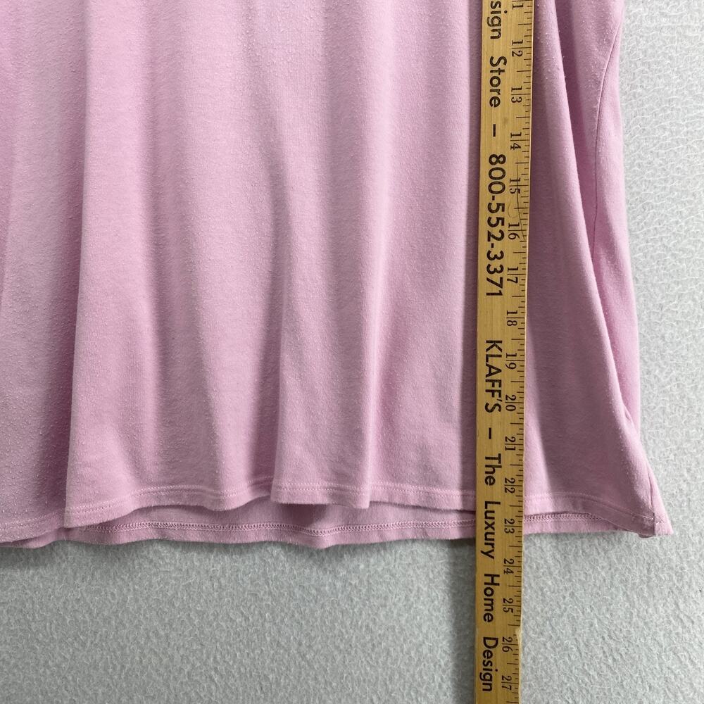 EILEEN FISHER Top L Stretch Organic Cotton Scoop Neck Short Sleeve Pink USA - Picture 10 of 11